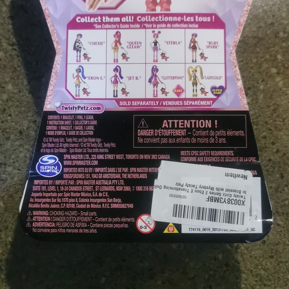 Twistys Girlz Girls Ebon E. Twisty Petz Pets Spin Master Series 2 Doll NWT New - Picture 9 of 16